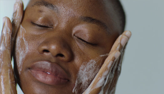 woman washing face