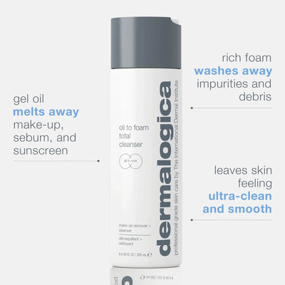 dermalogica cleansers 250ml oil to foam total cleanser