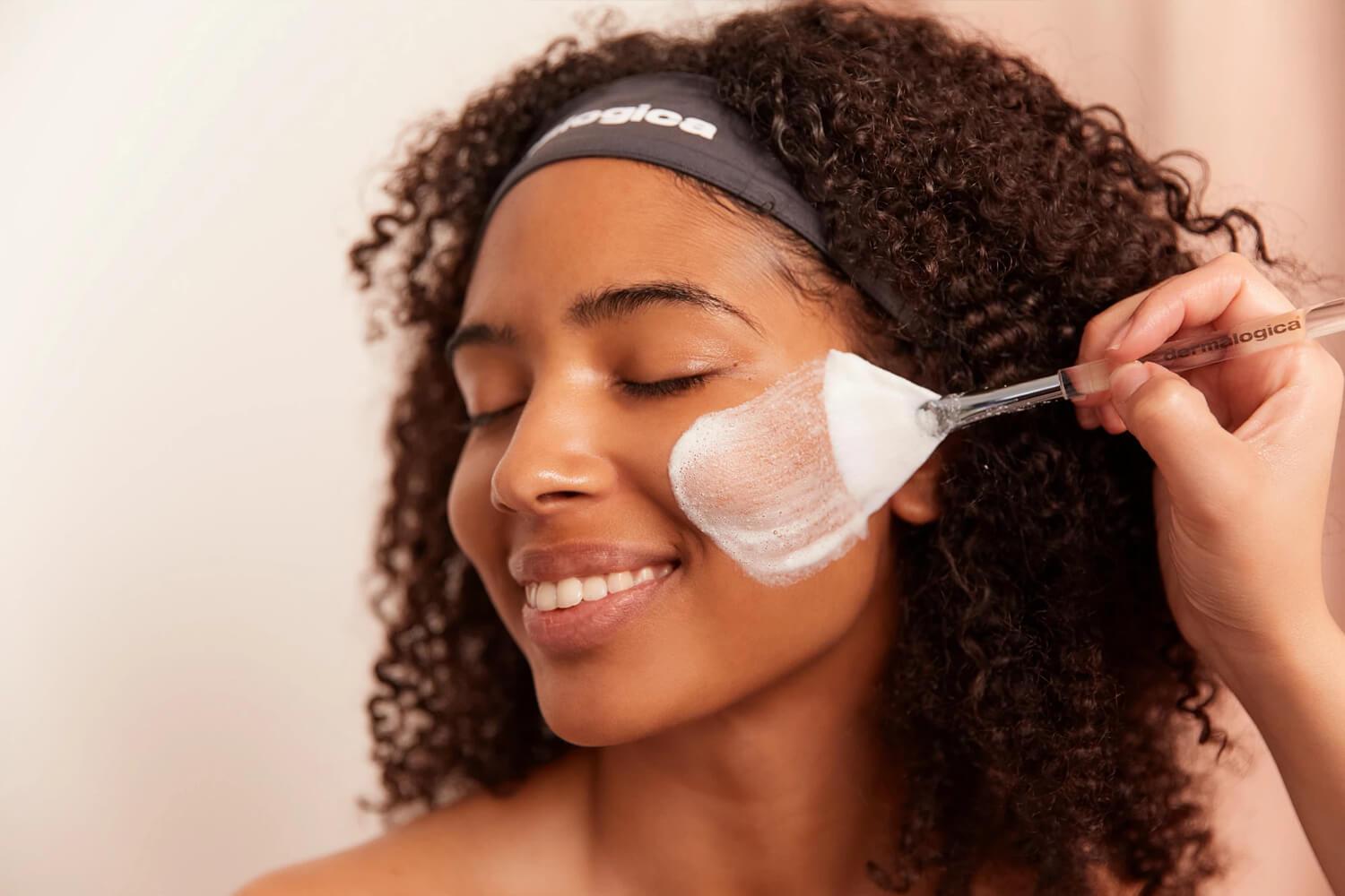girl applying product with brush