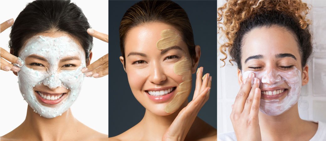 women applying face masks