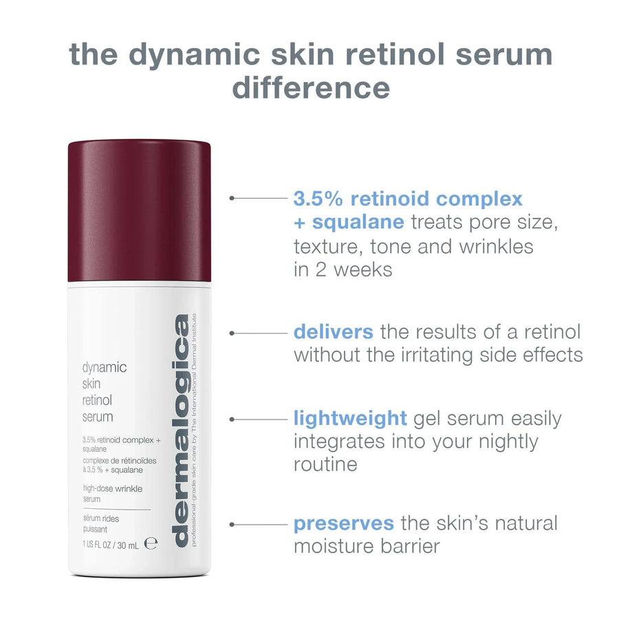 dermalogica facial oils and serums 30ml dynamic skin retinol serum