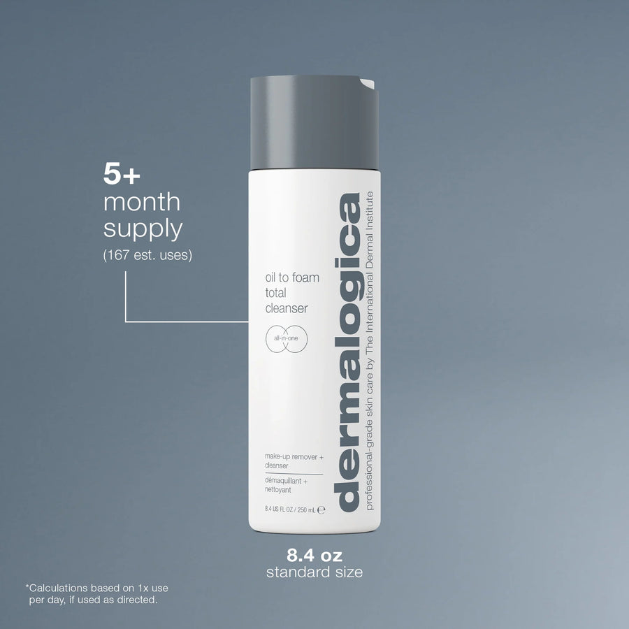 dermalogica cleansers 250ml oil to foam total cleanser