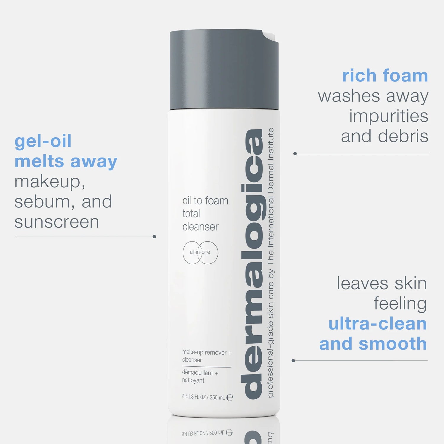 dermalogica cleansers 250ml oil to foam total cleanser