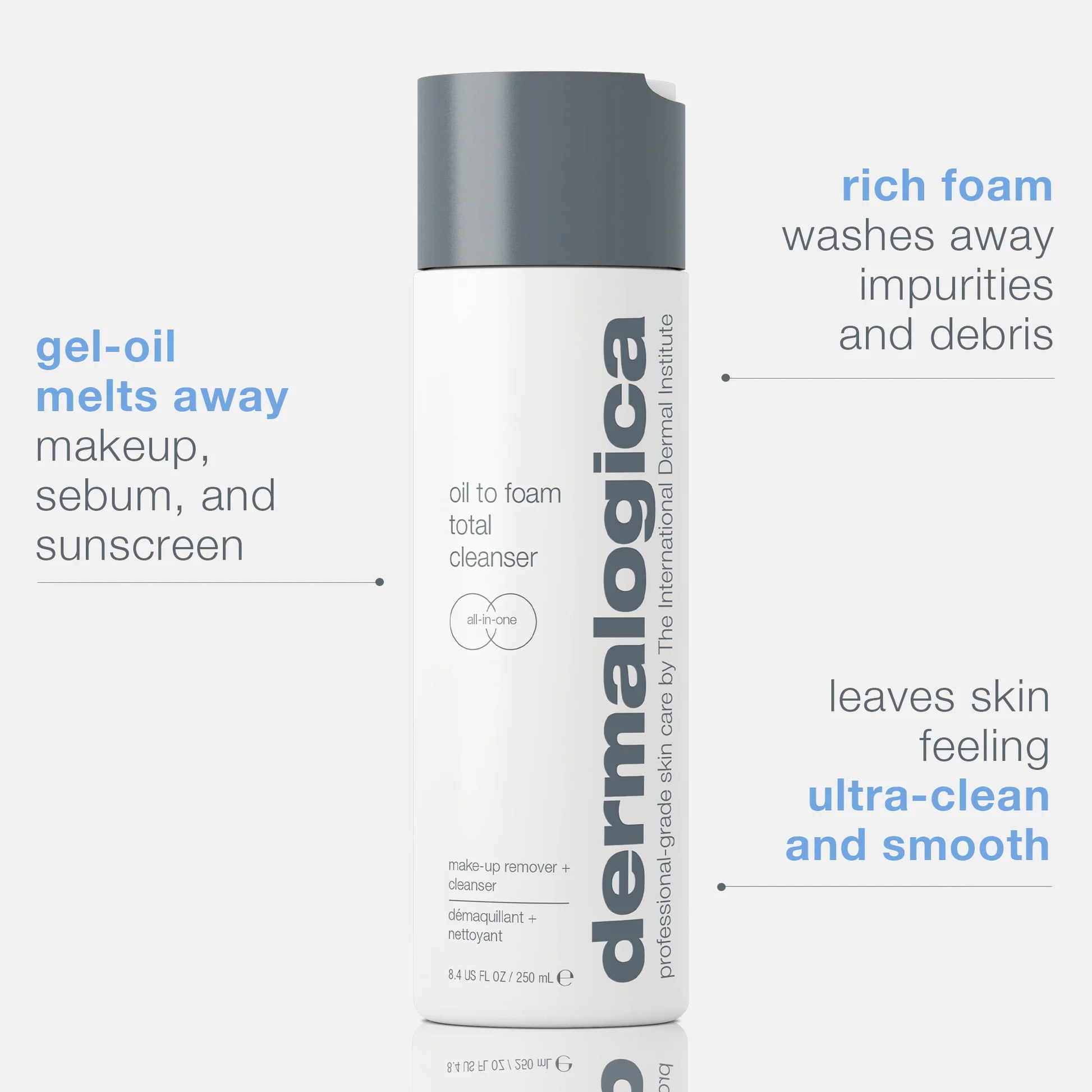 dermalogica cleansers 250ml oil to foam total cleanser