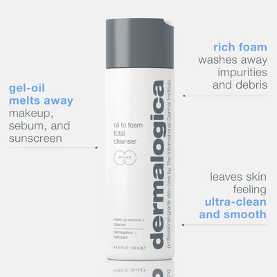dermalogica cleansers 250ml oil to foam total cleanser