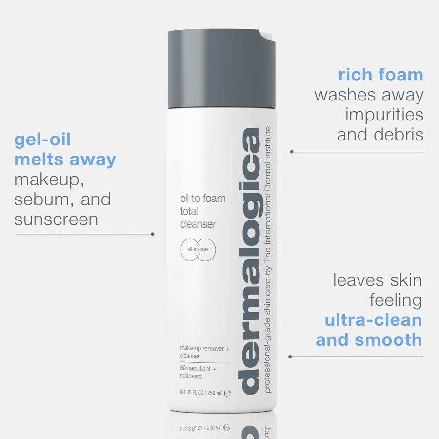 dermalogica cleansers 250ml oil to foam total cleanser