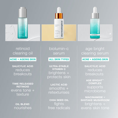 dermalogica facial oils and serums 30ml age bright clearing serum