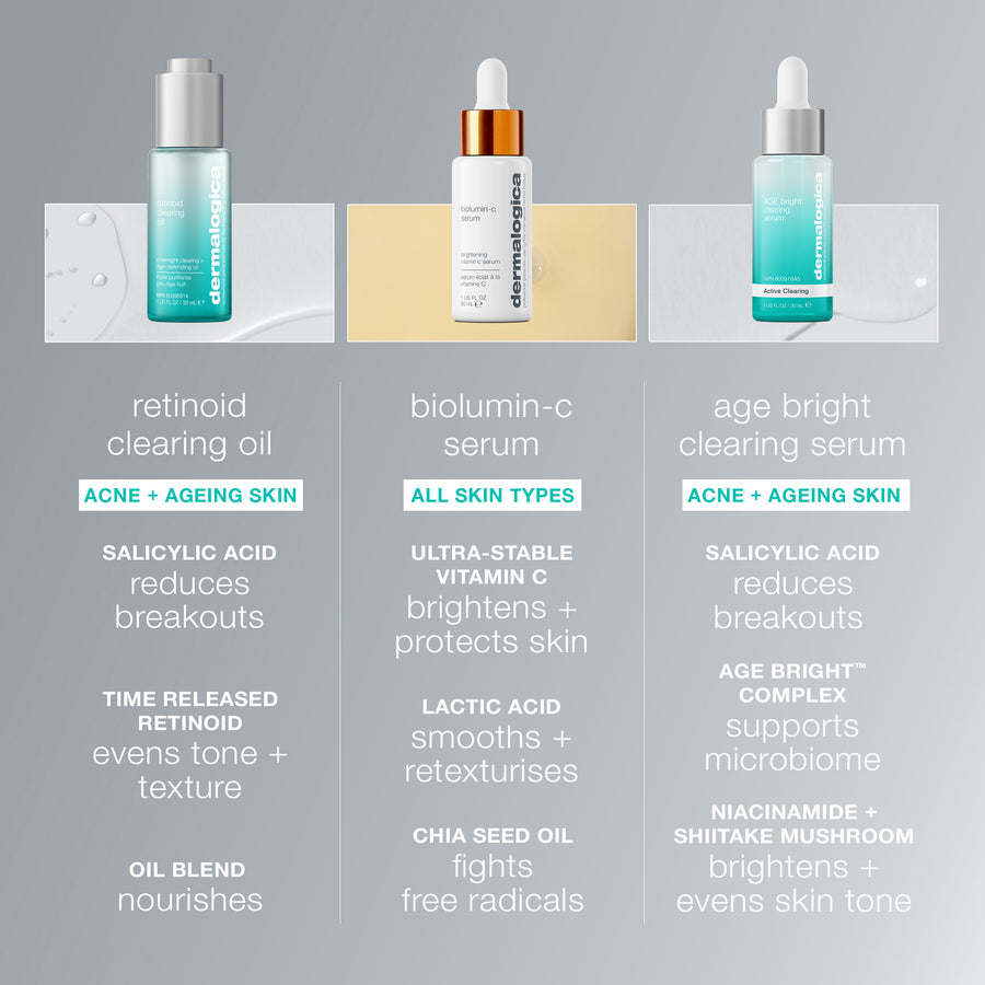dermalogica facial oils and serums 30ml age bright clearing serum