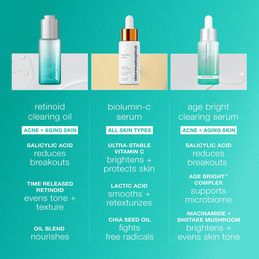 dermalogica facial oils and serums 30ml age bright clearing serum