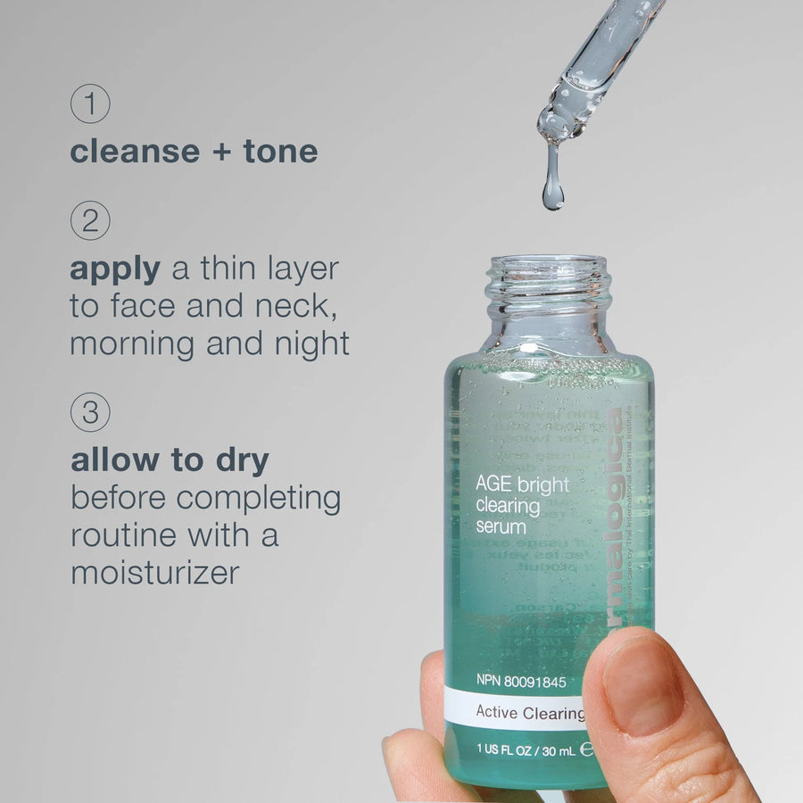 dermalogica facial oils and serums 30ml age bright clearing serum