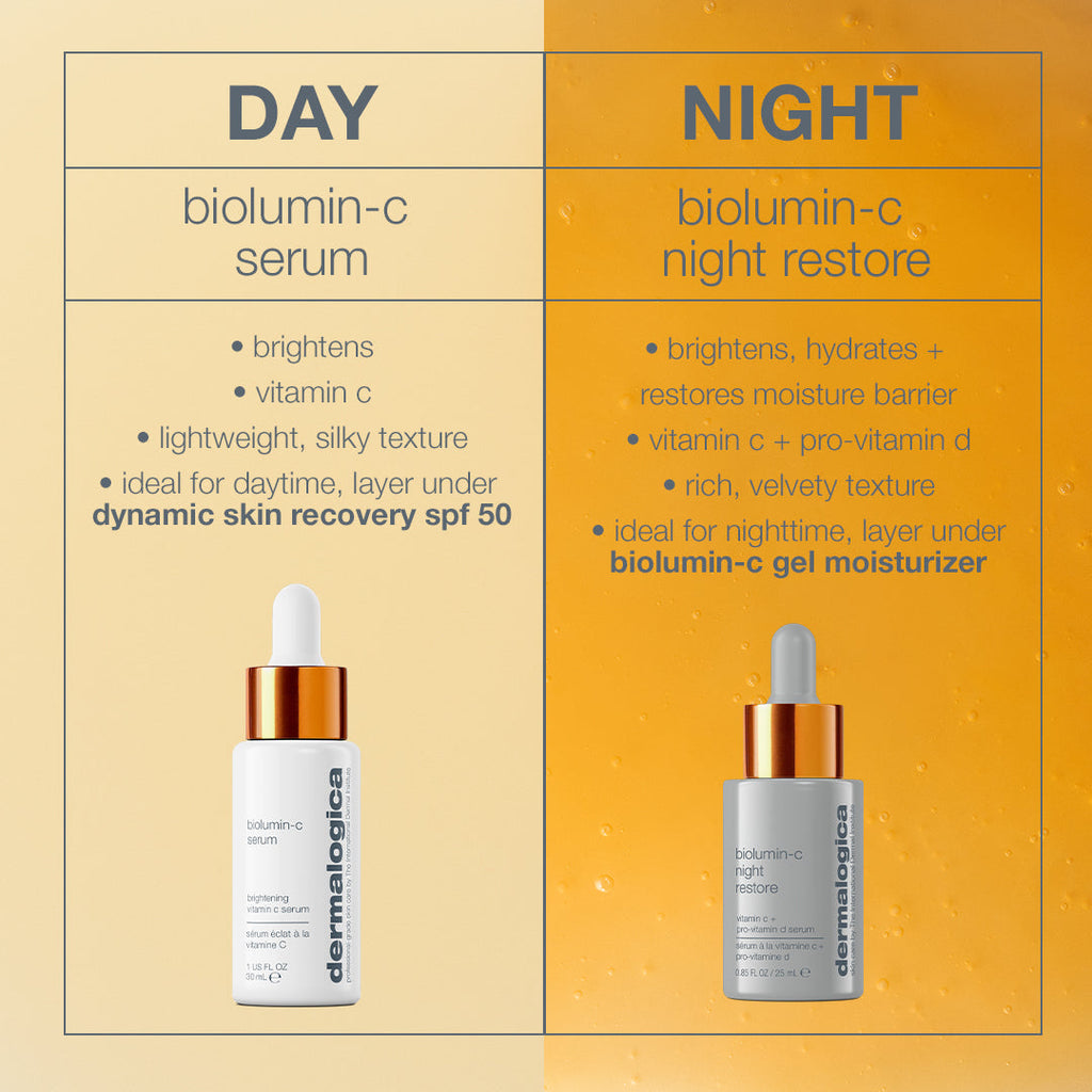 dermalogica facial oils and serums 25ml biolumin-c night restore