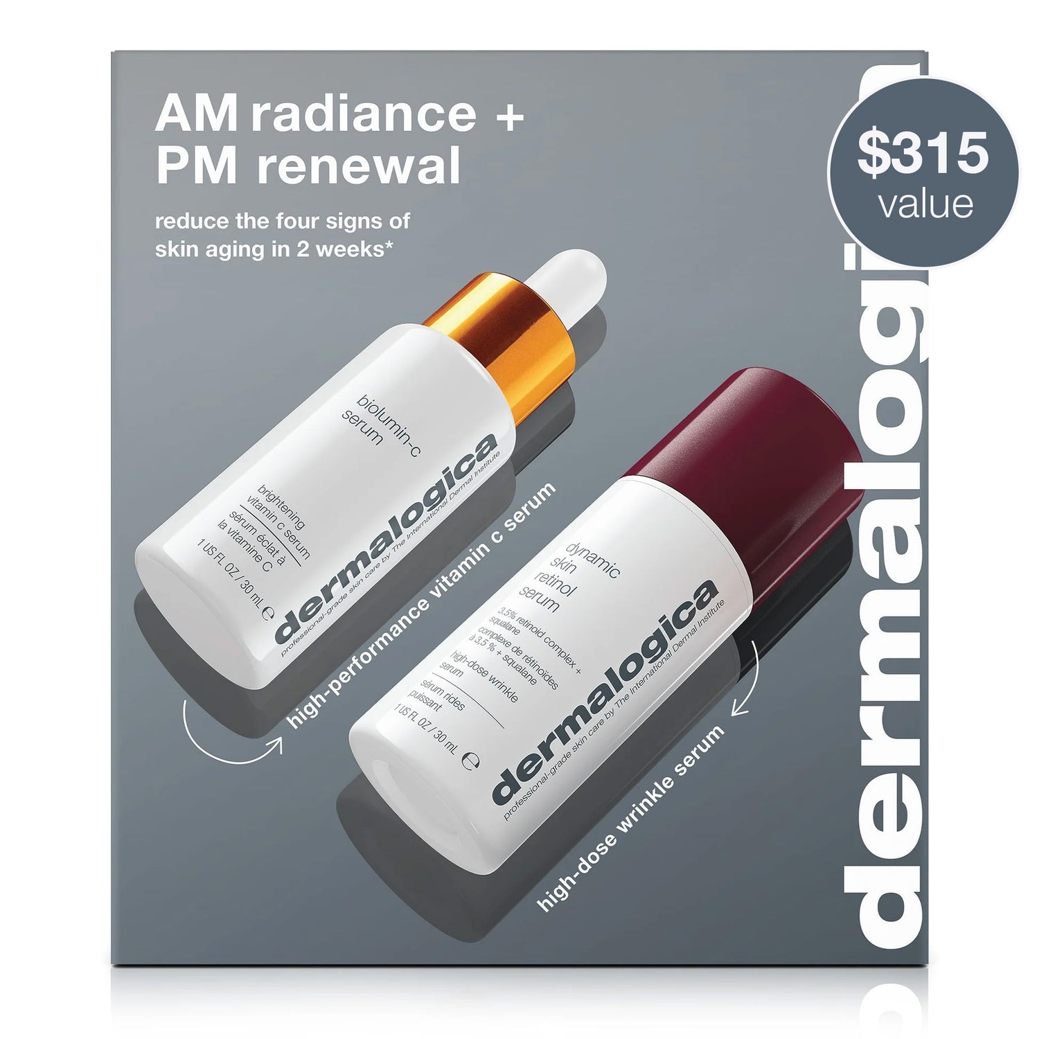 dermalogica skin kits and sets kit AM radiance + PM renewal